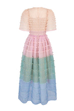 Load image into Gallery viewer, Maria Organza Rainbow Midi Dress