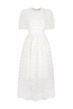 Load image into Gallery viewer, Maria Organza Bow Midi Dress White