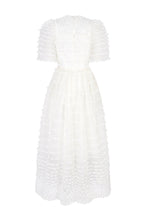 Load image into Gallery viewer, Maria Organza Bow Midi Dress White