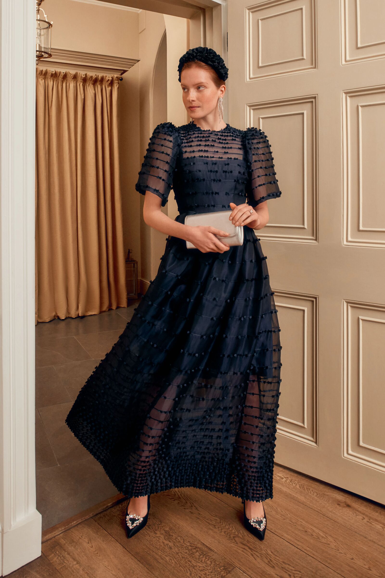 Maria Organza Bow Midi Dress