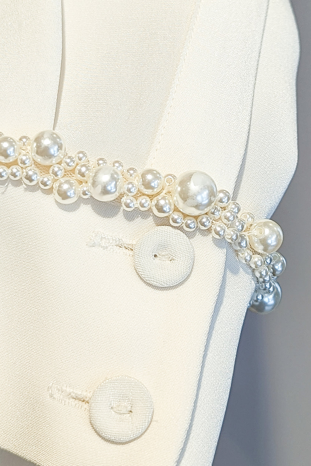 Load image into Gallery viewer, Mayfair Silk Crepe Embellished Shirt Ivory