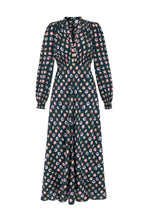 Load image into Gallery viewer, Millie Silk Tea Dress Floral Mosaic x Kate Scott