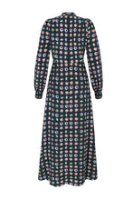 Load image into Gallery viewer, Millie Silk Tea Dress Floral Mosaic x Kate Scott