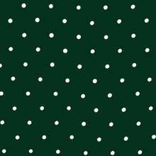Load image into Gallery viewer, Mini Cream Spots on Forest Green Crepe De Chine