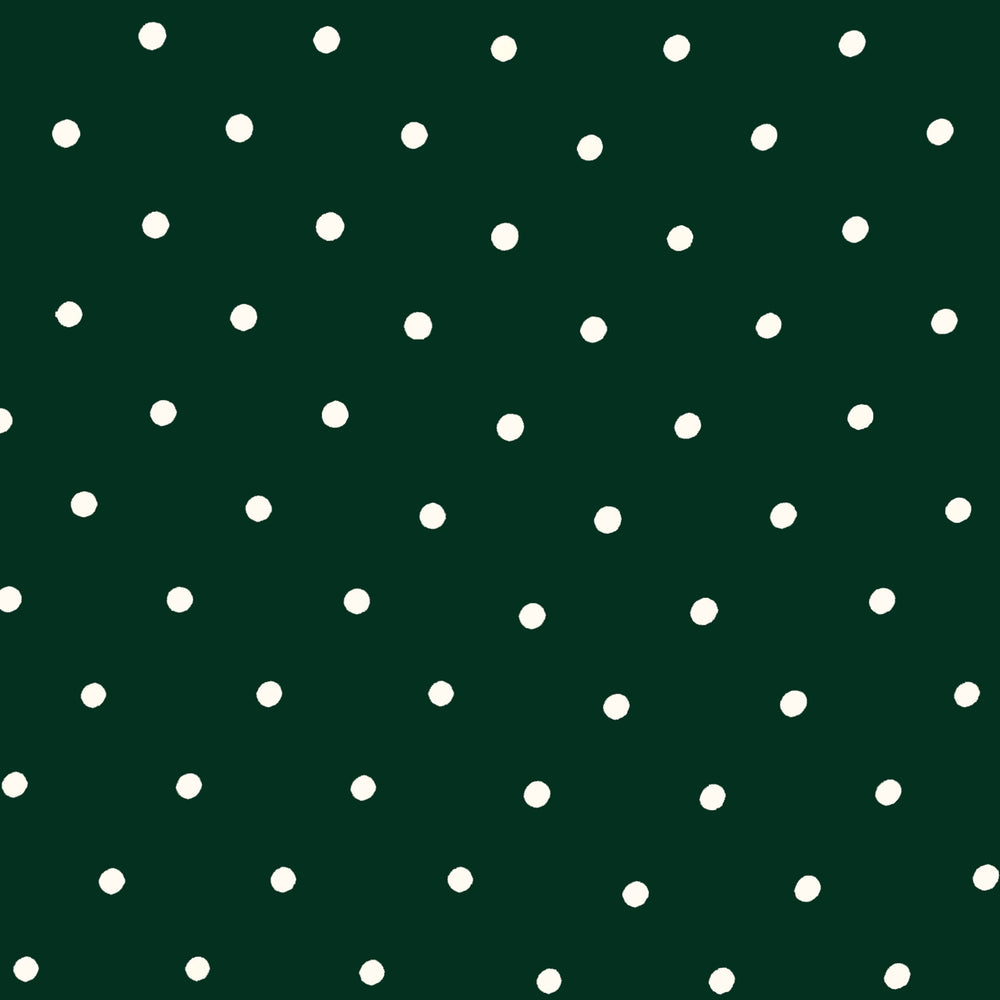 Load image into Gallery viewer, Mini Cream Spots on Forest Green Crepe De Chine