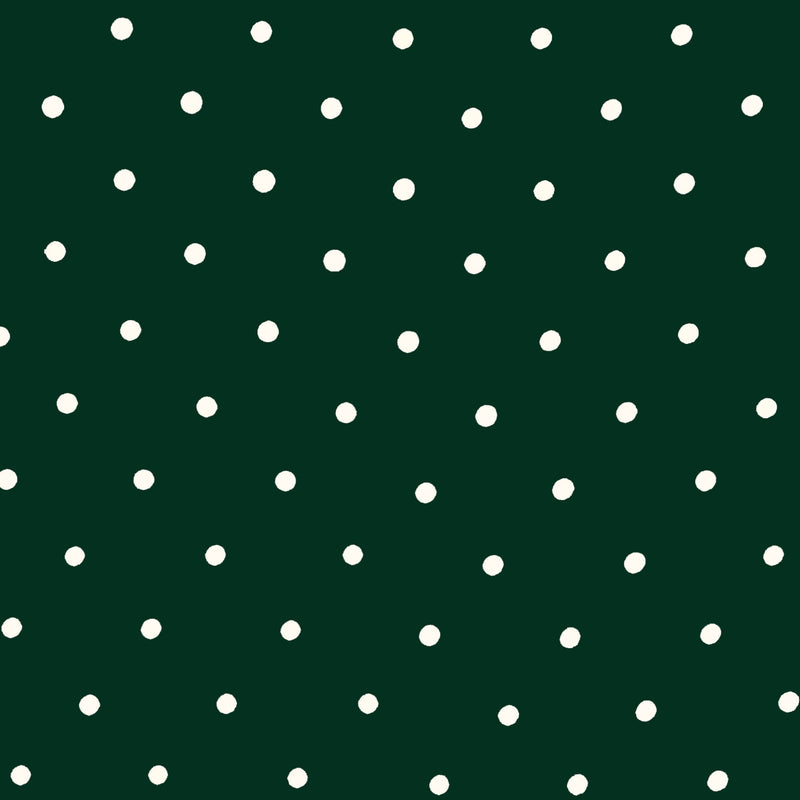 Load image into Gallery viewer, Mini Cream Spots on Forest Green Crepe De Chine