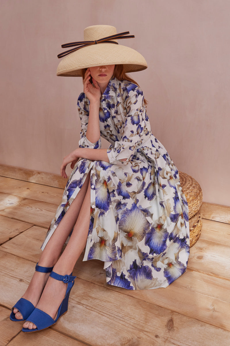 Load image into Gallery viewer, Montecito Cotton Shirt Dress Blue Iris x Rachel Levy ARCHIVE SALE