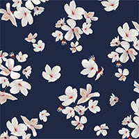 Load image into Gallery viewer, Marieluise Bantel Navy Cherry Blossom Crepe De Chine
