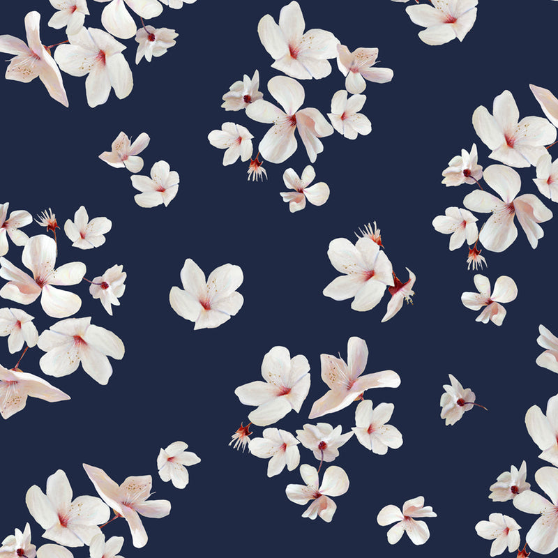 Load image into Gallery viewer, Marieluise Bantel Navy Cherry Blossom Crepe De Chine