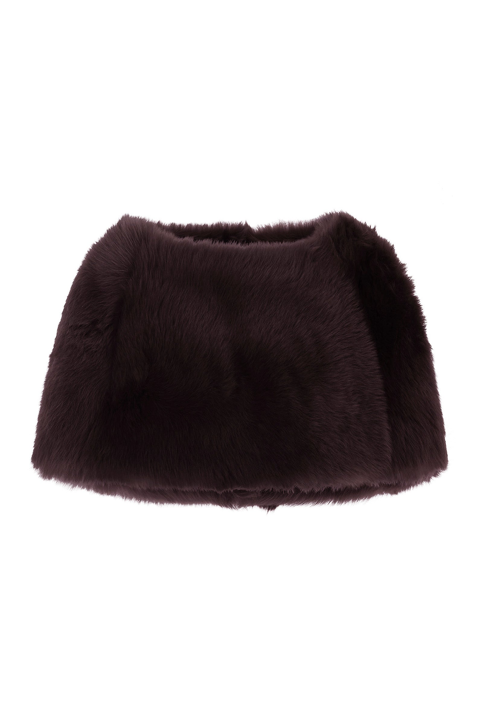 Nebraska Sheepskin Cape Aubergine