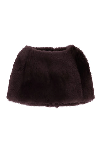 Nebraska Sheepskin Cape Aubergine