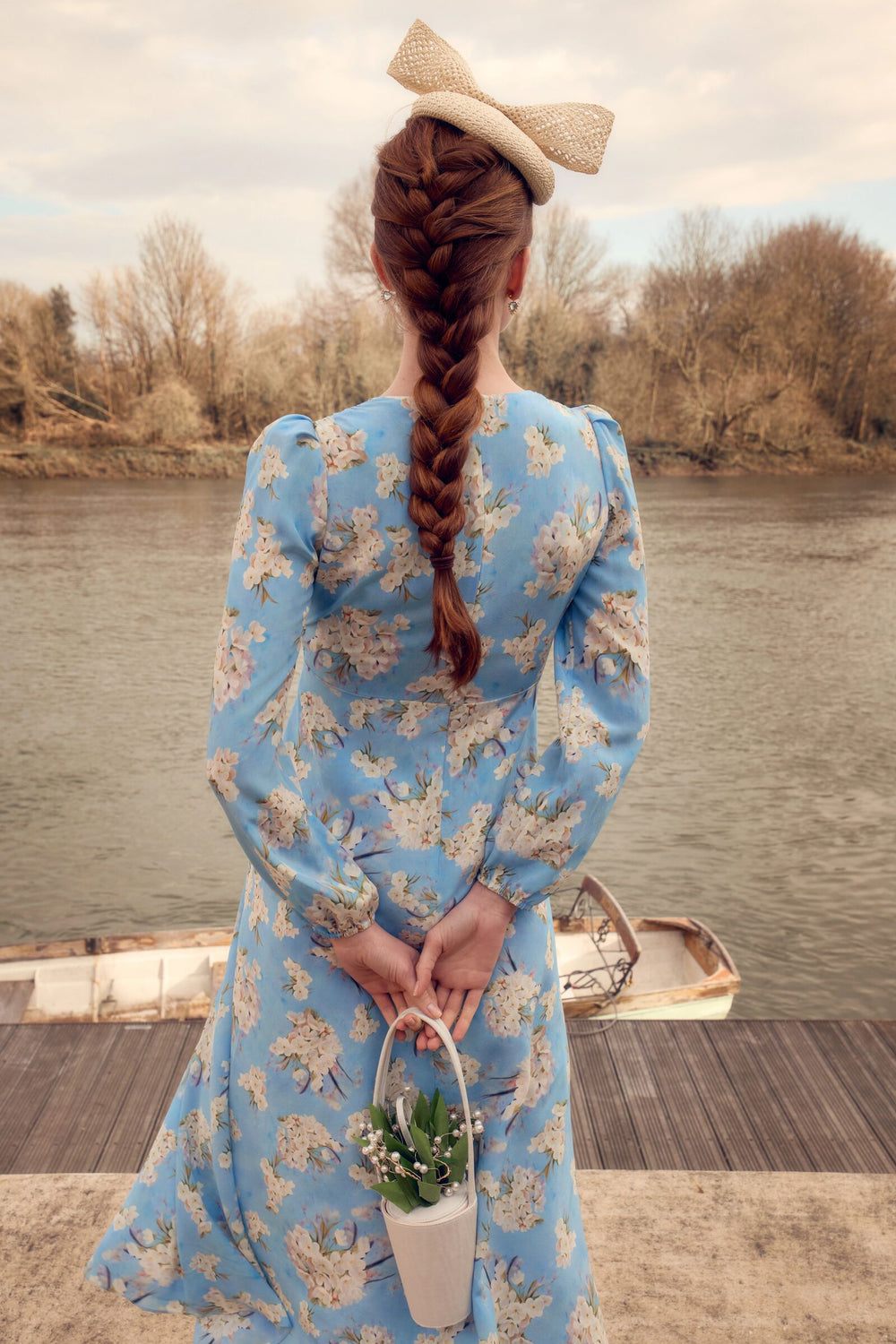 Load image into Gallery viewer, Olivia Silk Tea Dress Heart of Flowers