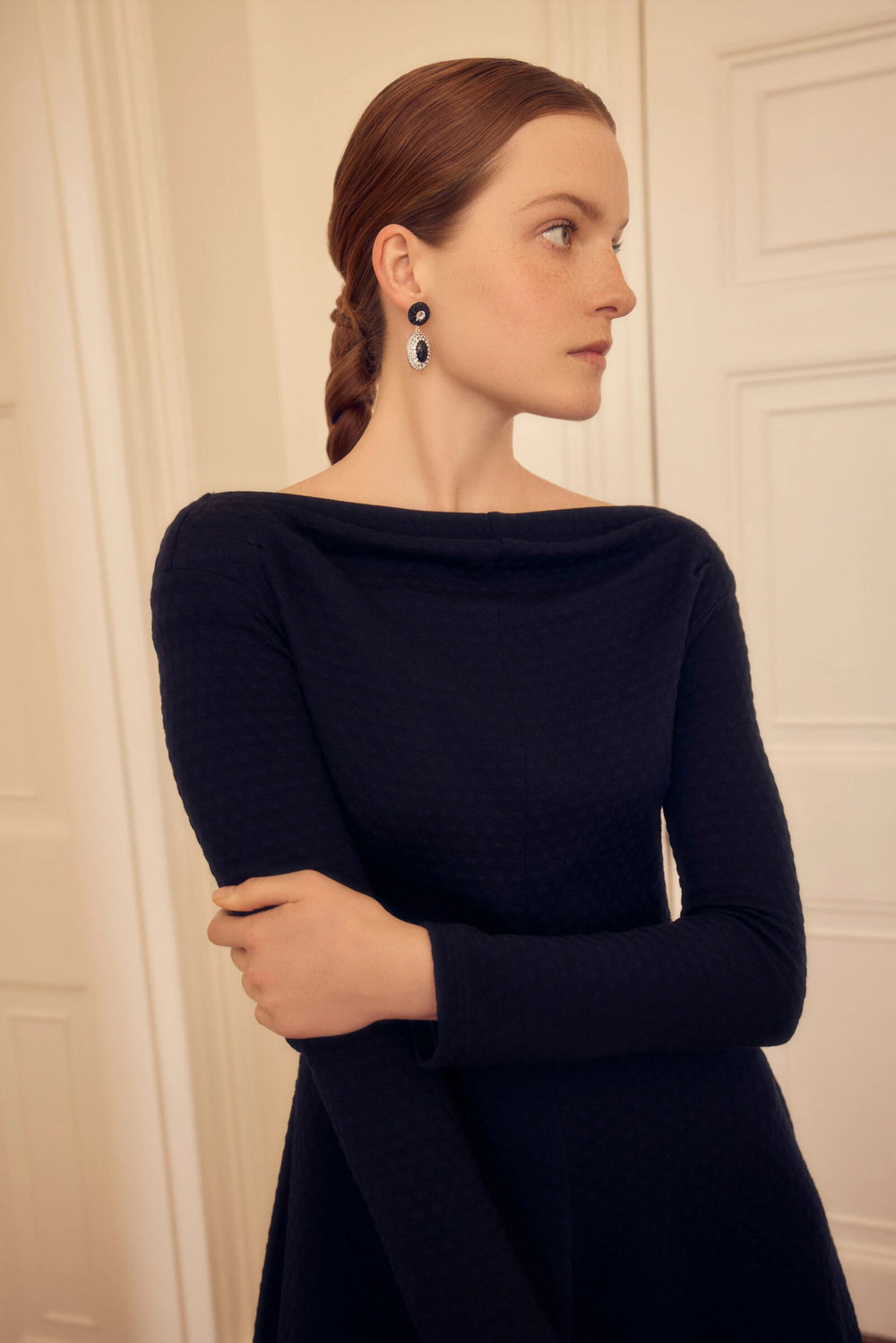 Load image into Gallery viewer, Oona Jersey Dress Navy