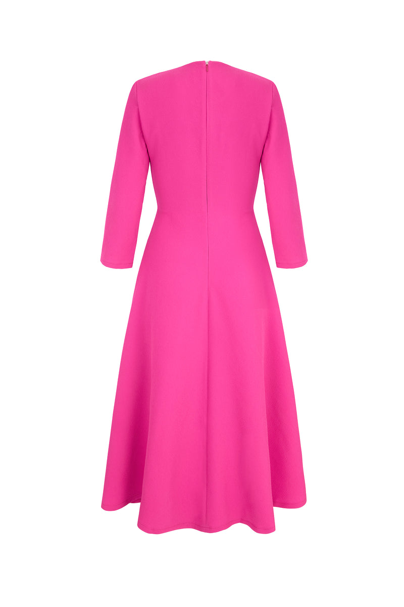 Load image into Gallery viewer, Ophelia Dress Stretch Crepe Hot Pink - ARCHIVE SALE