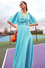 Load image into Gallery viewer, Paige Dress Turquoise Silk Crepe