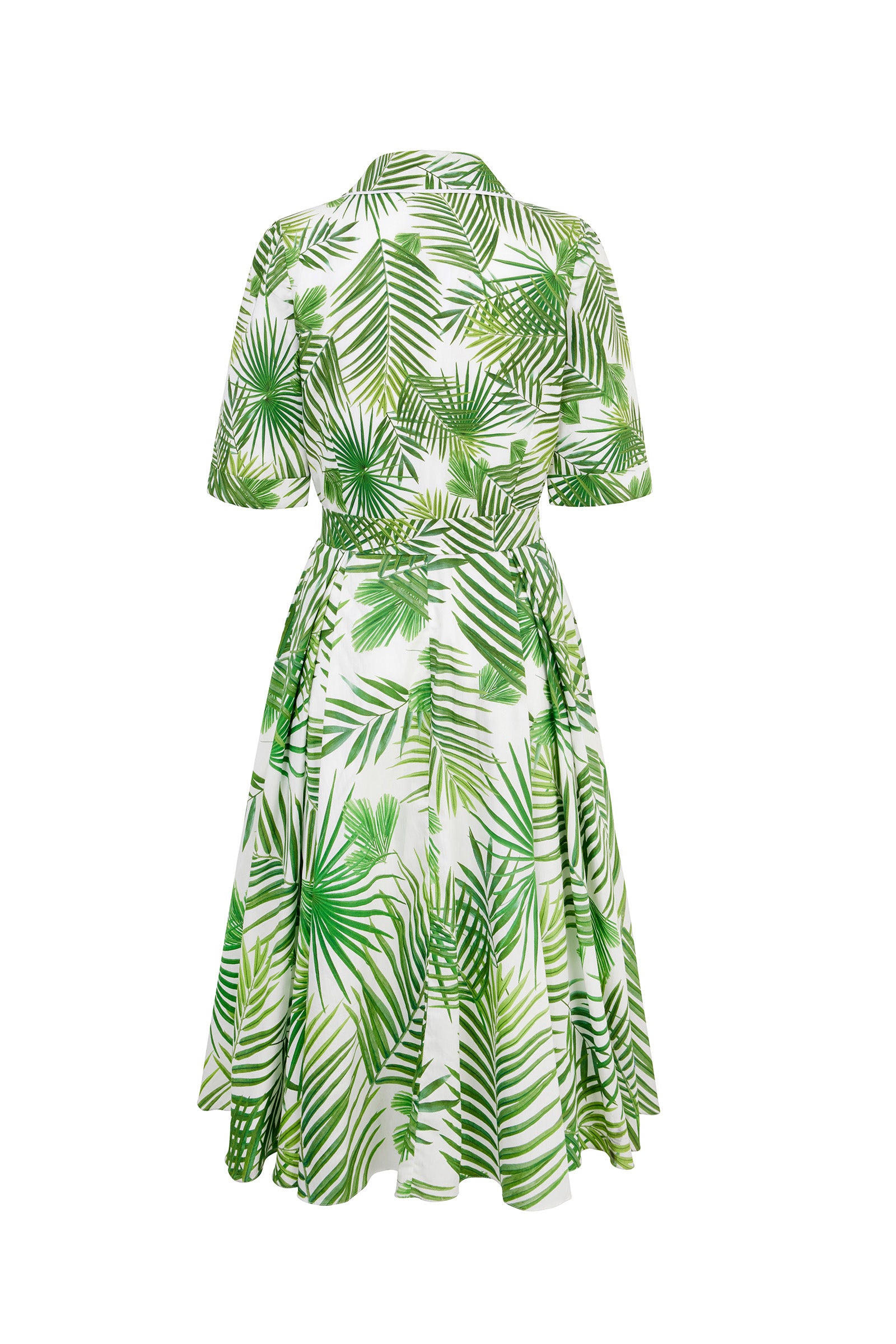 Palmira Cotton Shirt Dress Palm Leaves | Suzannah London