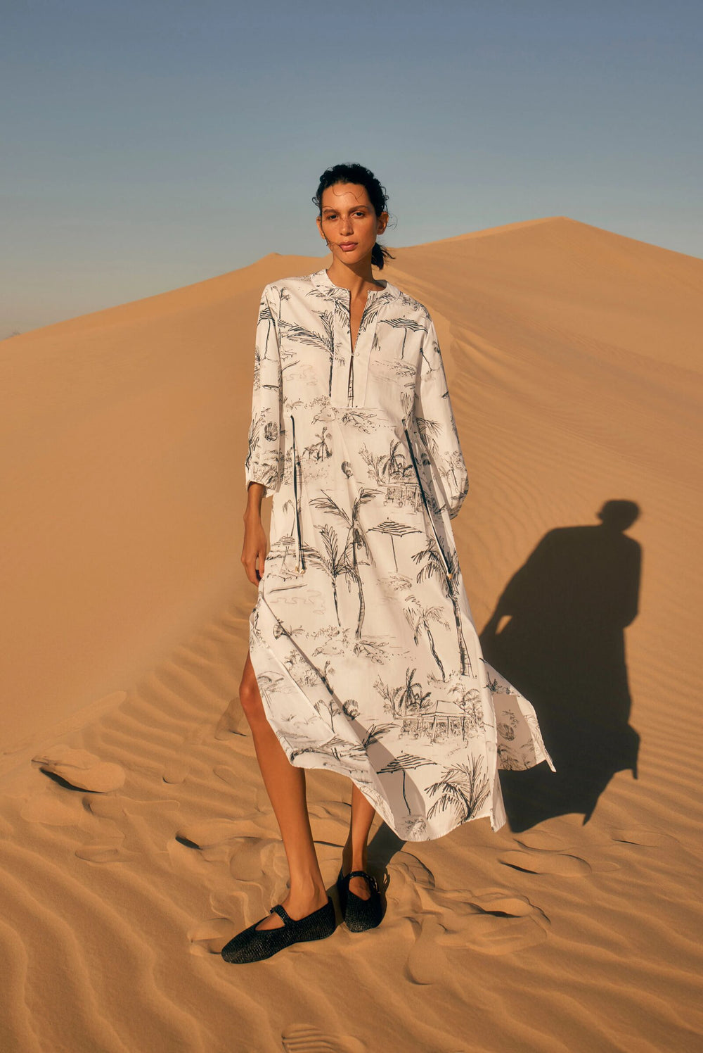 Load image into Gallery viewer, Pandora Bahamas Long Cotton Kaftan Dress x Susannah Garrod