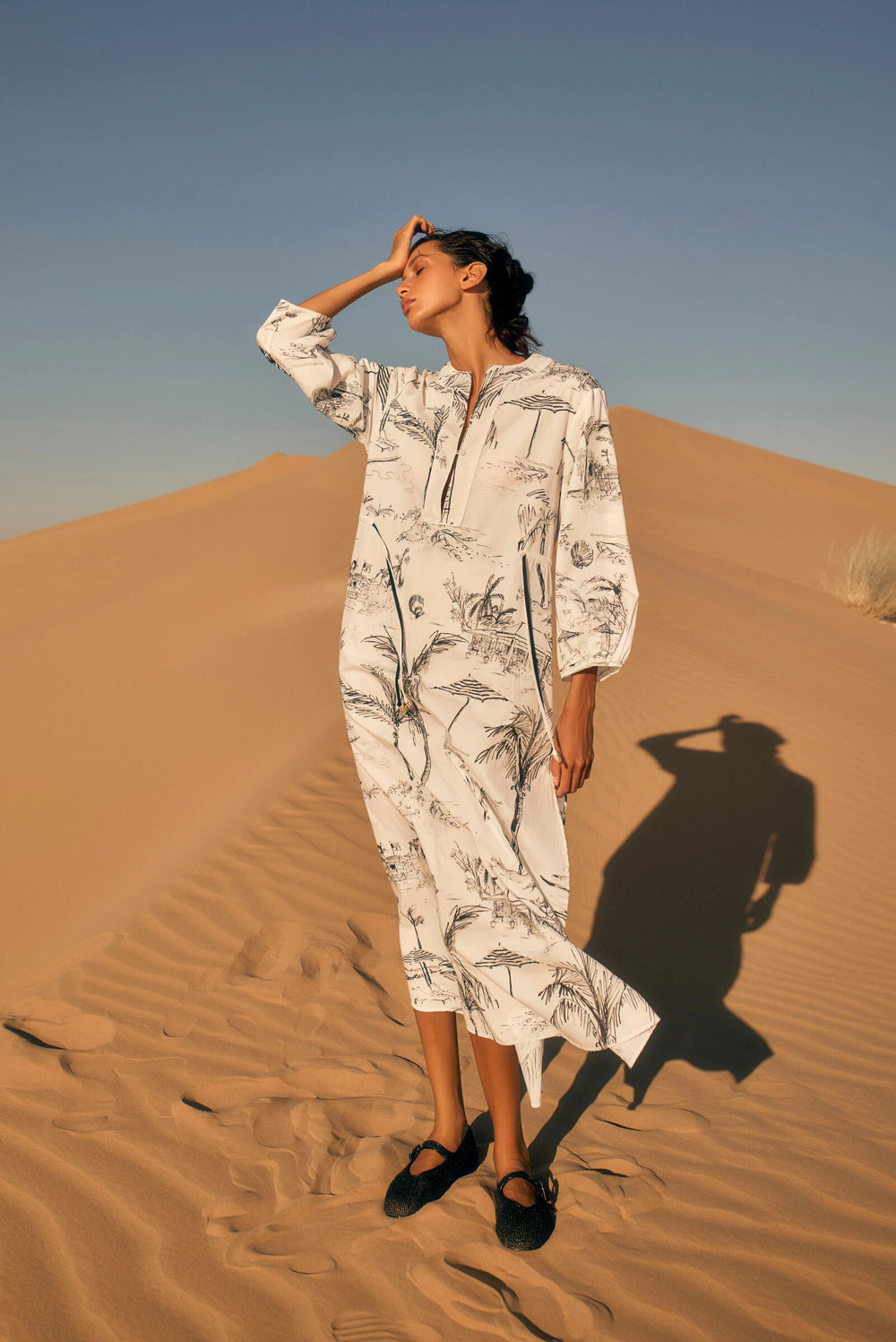 Load image into Gallery viewer, Pandora Bahamas Long Cotton Kaftan Dress x Susannah Garrod