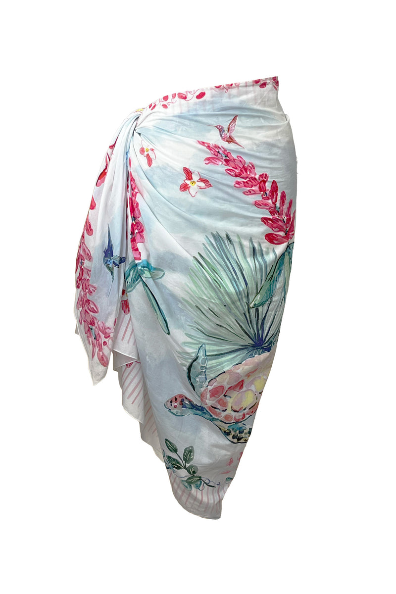 Load image into Gallery viewer, Tropical Barbados Cotton Sarong Large x Susannah Garrod