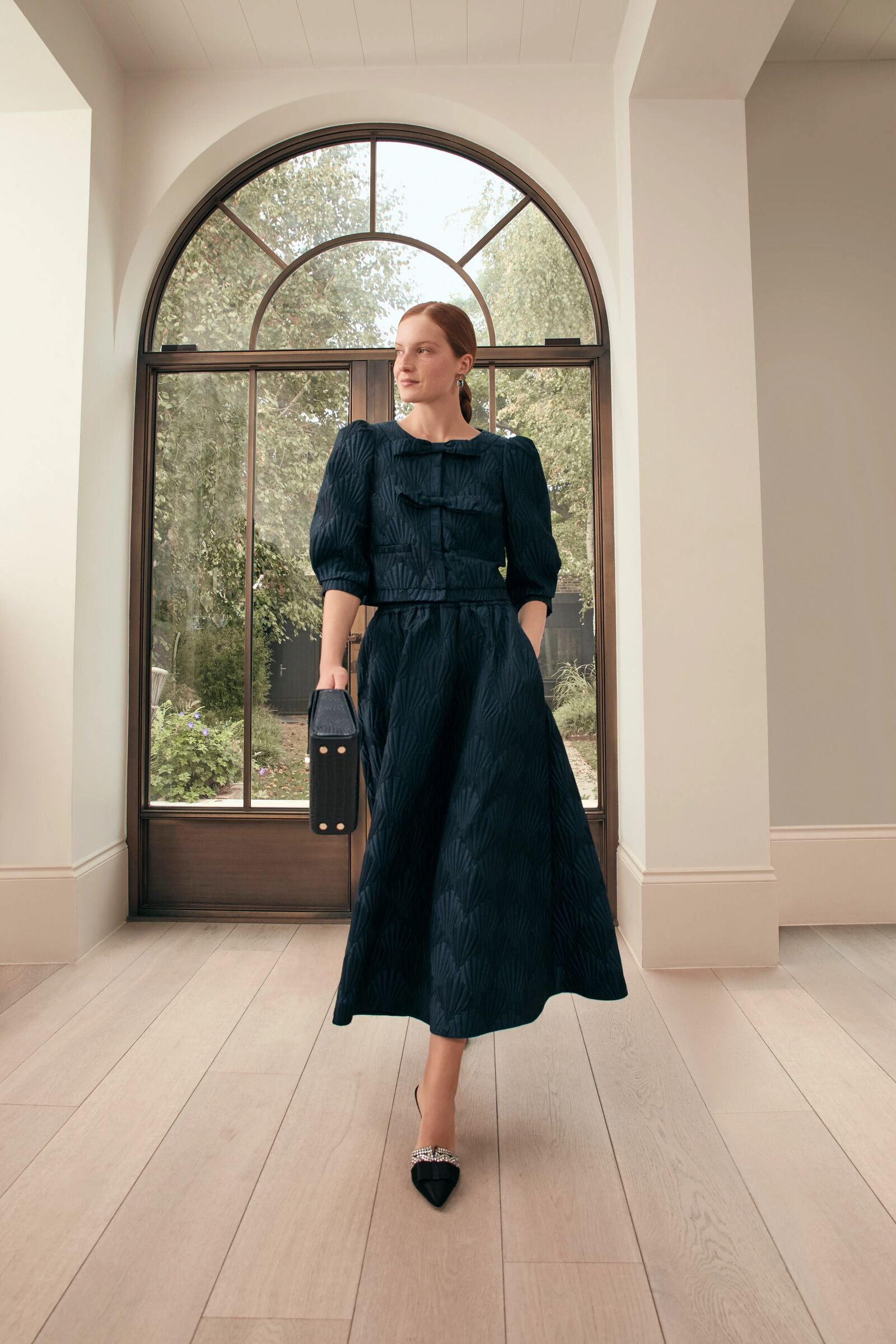 Paris Art Deco Skirt Midnight | Suzannah London