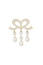 Load image into Gallery viewer, Solid Gold and Freshwater Pearl Bow Brooch x Philippa Herbert