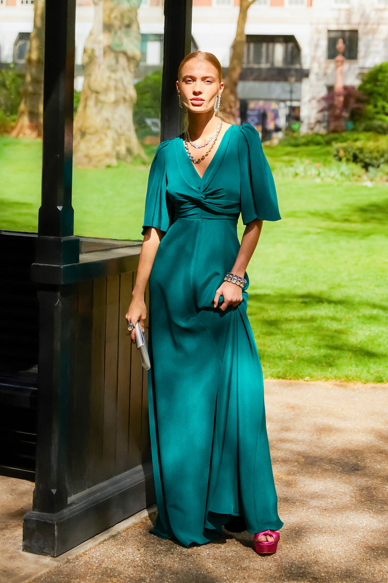 Load image into Gallery viewer, Phoenix Gown Jade Silk Crepe ARCHIVE SALE