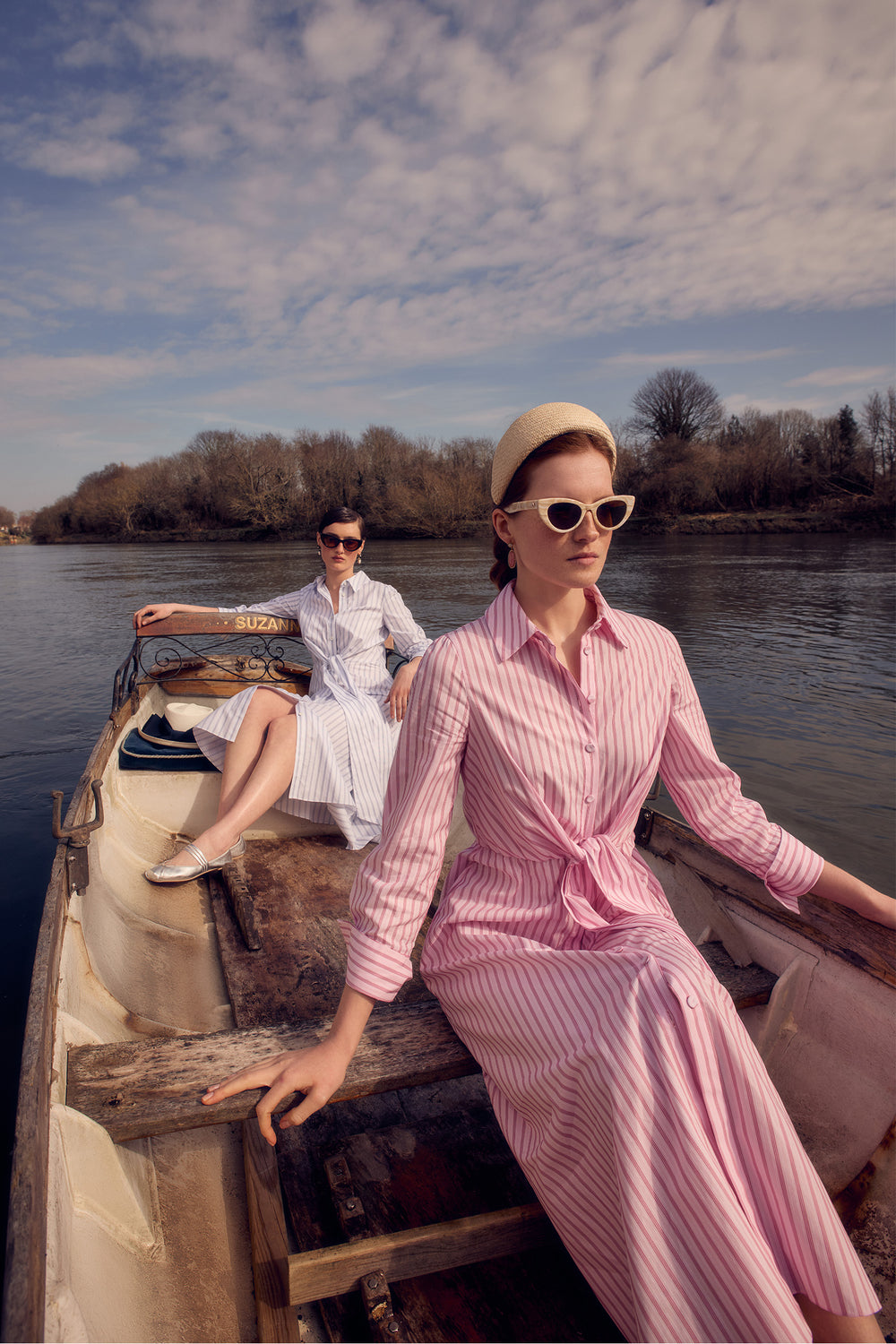 Load image into Gallery viewer, Priscilla 25 Striped Summer Shirt Dress Pink