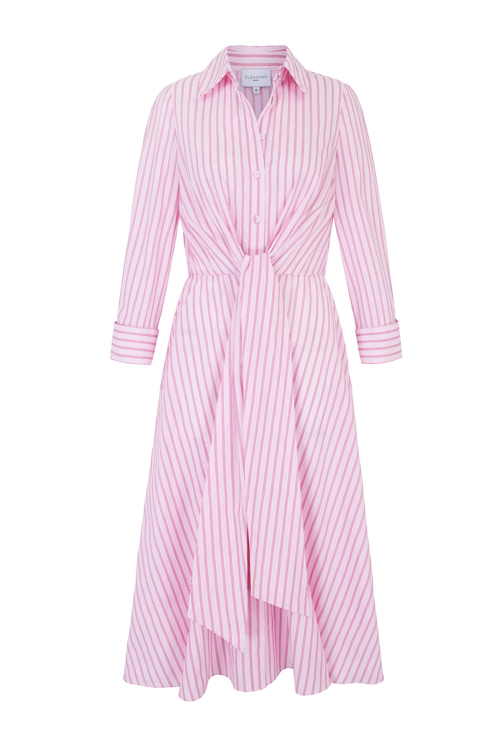 Load image into Gallery viewer, Priscilla 25 Striped Summer Shirt Dress Raspberry