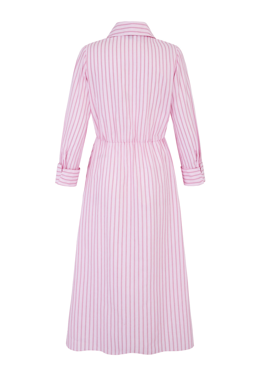 Load image into Gallery viewer, Priscilla 25 Striped Summer Shirt Dress Raspberry