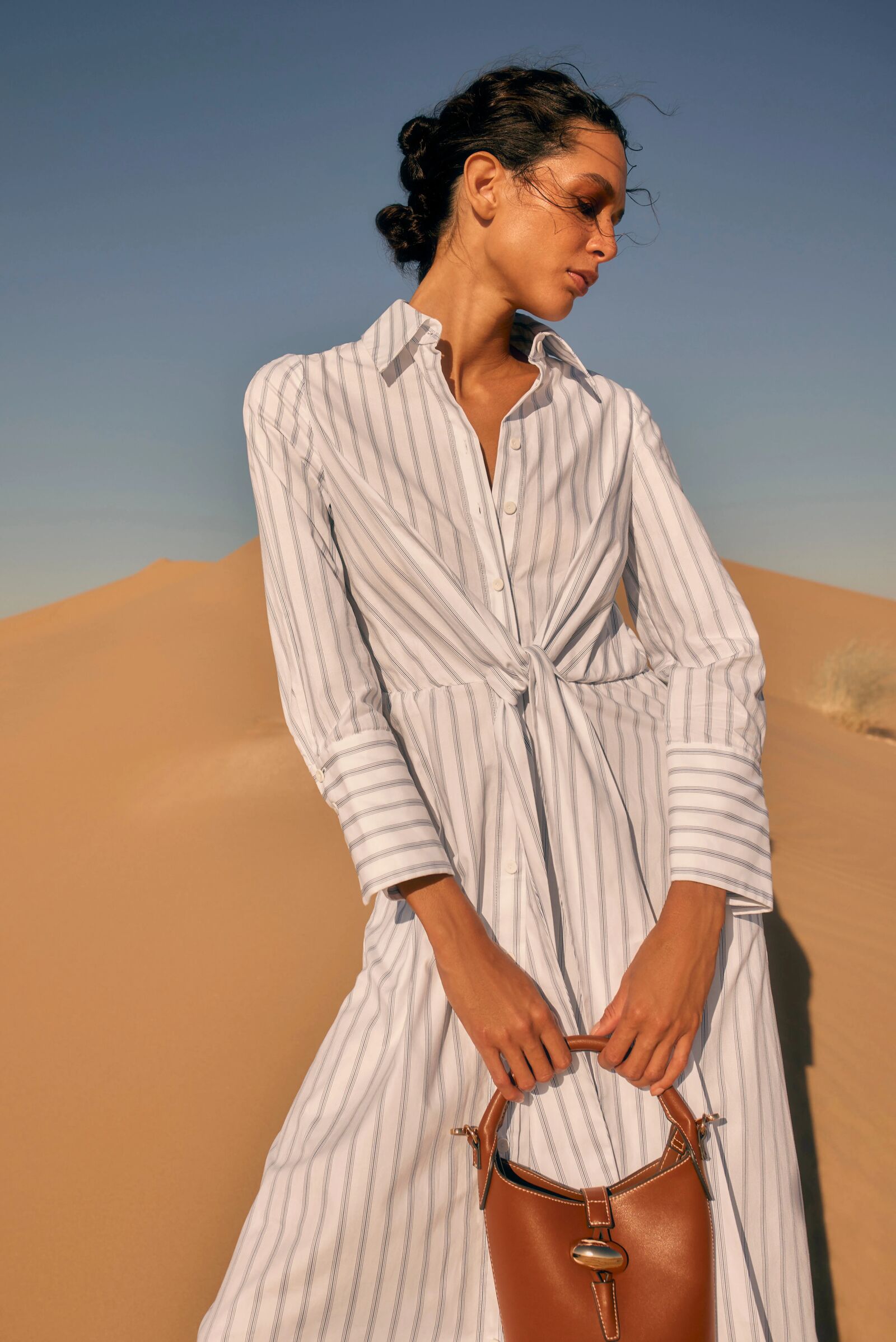 Priscilla 25 Striped Summer Shirt Dress - Sustainable Priscilla 25 Striped Summer Shirt Dress - Sustainable