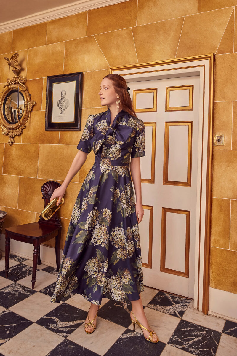 Load image into Gallery viewer, Prue Silk Dress Hydrangea ARCHIVE SALE