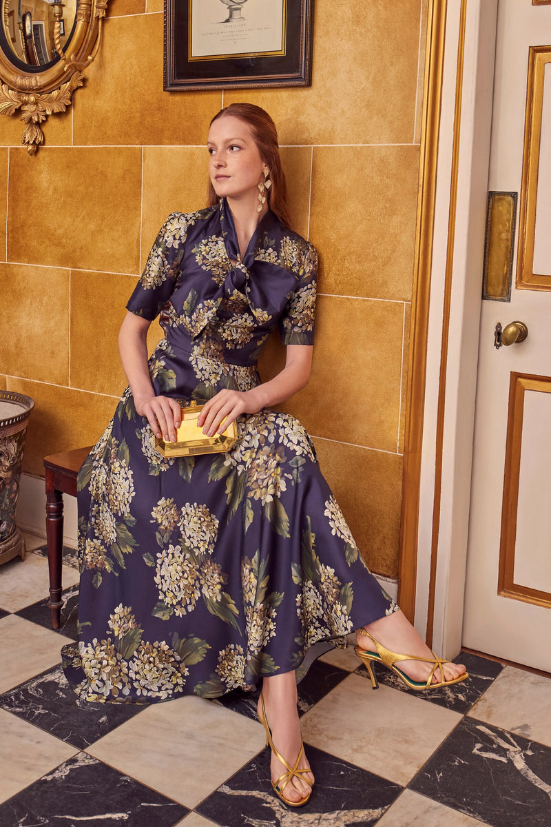 Load image into Gallery viewer, Prue Silk Dress Hydrangea ARCHIVE SALE