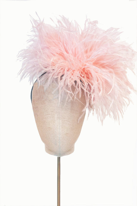 Puff Feather Head Piece Pink