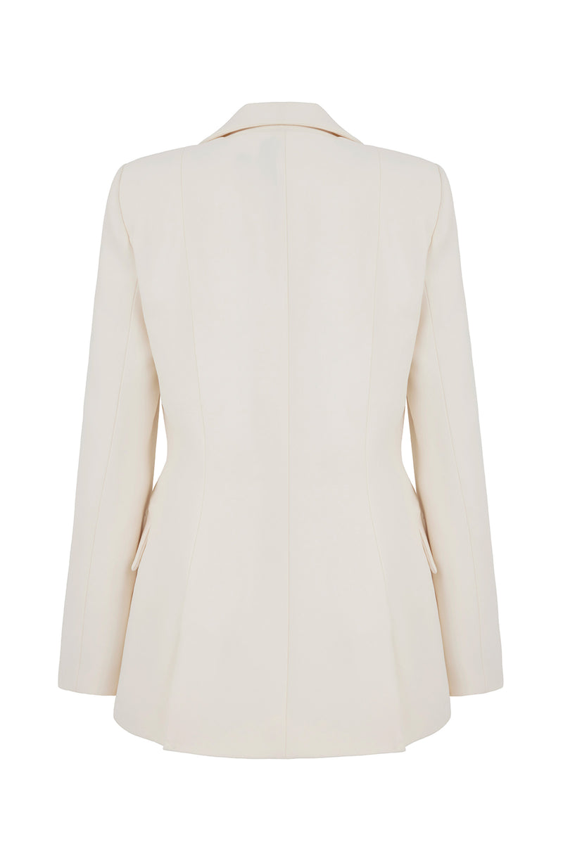 Load image into Gallery viewer, Rapallo Blazer Ivory Crepe