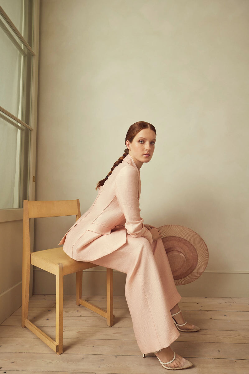 Load image into Gallery viewer, Rapallo Wide Leg Trousers Pink Luxe Linen