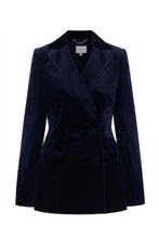 Load image into Gallery viewer, Rapallo Double Breasted Blazer Navy Velvet