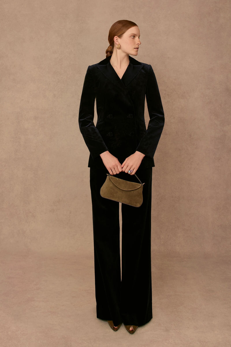 Load image into Gallery viewer, Rapallo Double Breasted Blazer Navy Velvet