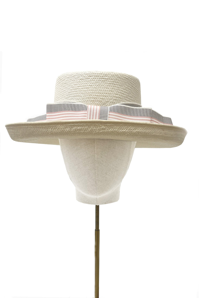 Ravello Straw Hat Cotton Stripe x Ruth Ravenscroft