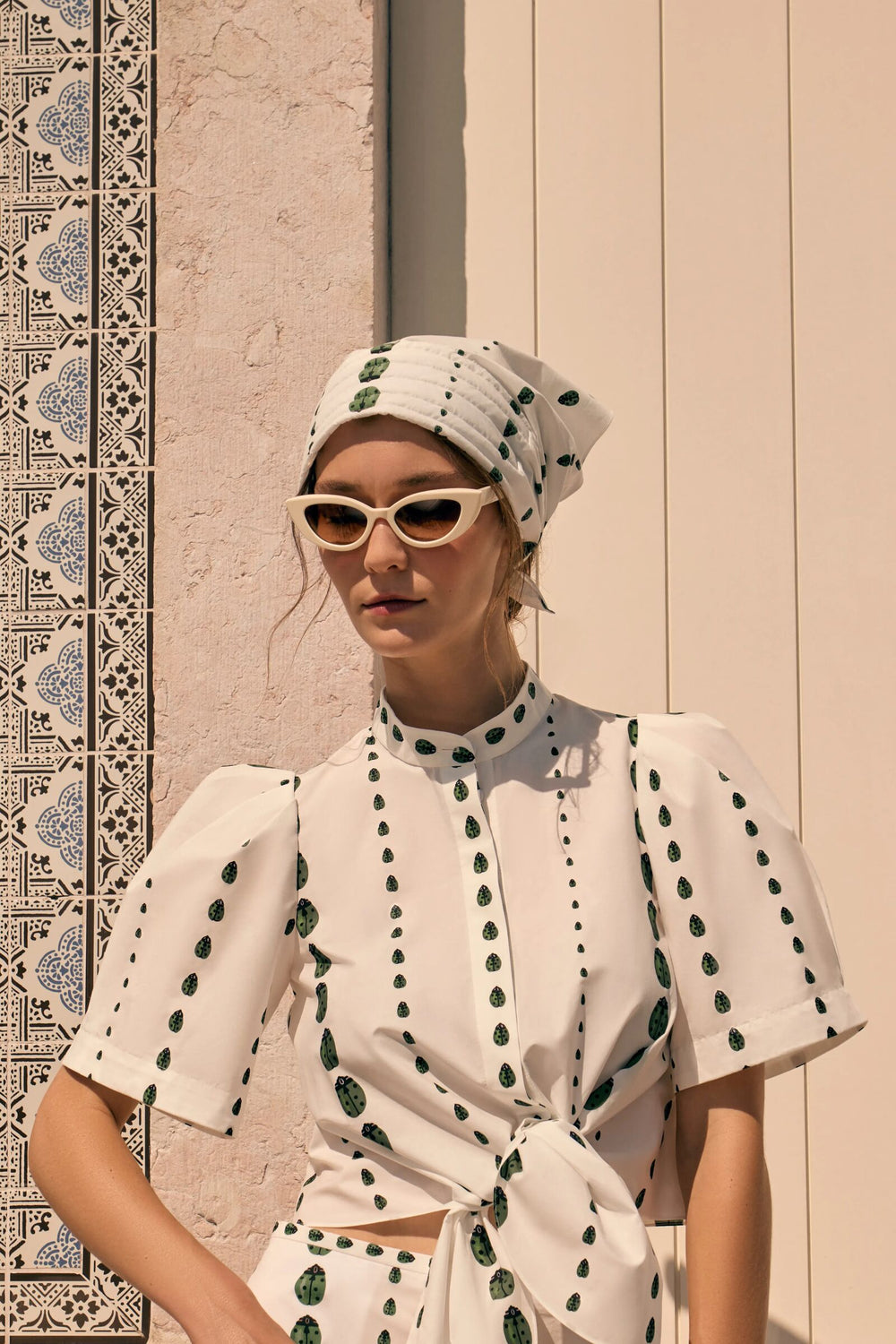 Load image into Gallery viewer, Ladybird Cotton Headscarf