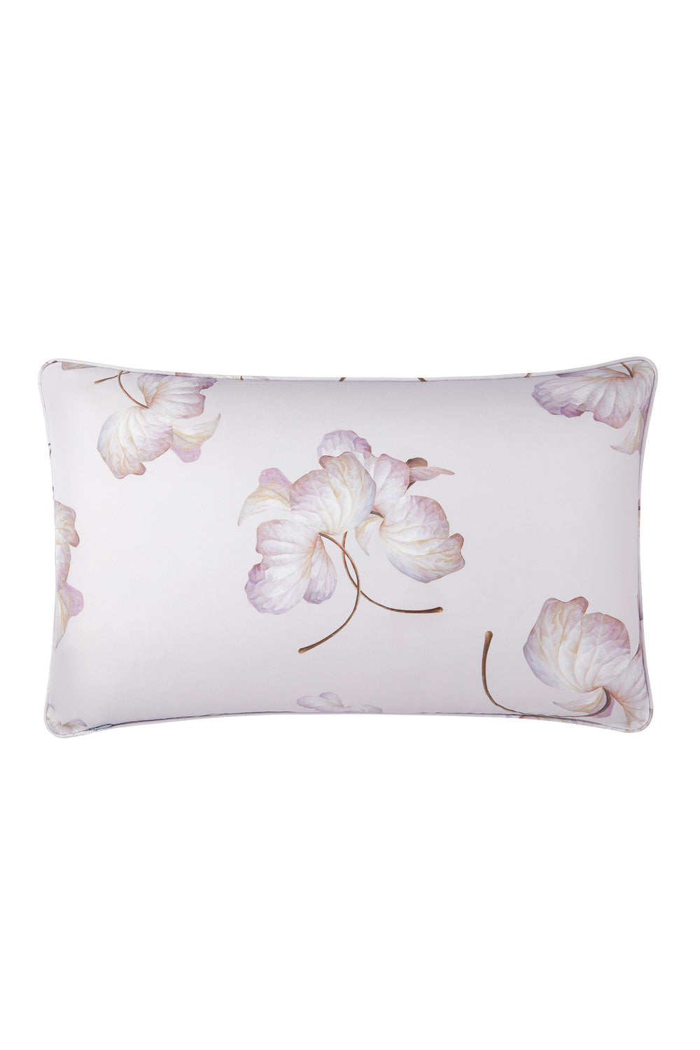 Load image into Gallery viewer, Slim Rectangular Throw Pillows Silk Twill Hydrangea Leaves Taupe x MarieLuise Bantel