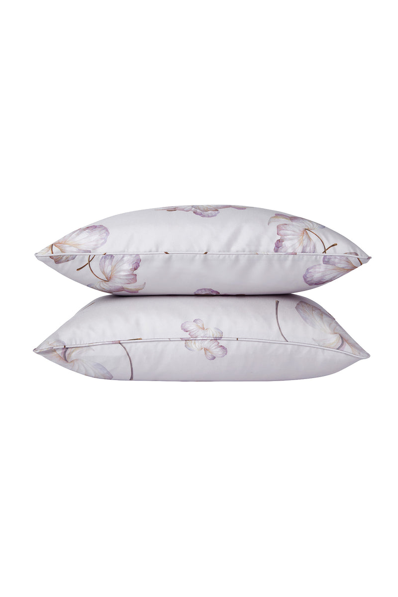 Load image into Gallery viewer, Slim Rectangular Throw Pillow Covers Silk Twill Hydrangea Leaves Taupe x MarieLuise Bantel
