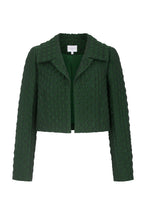 Load image into Gallery viewer, Remy Cropped Jacket Forest Green Diamond Cloqué