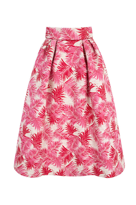 Remy 50's Midi Skirt Palm Jacquard
