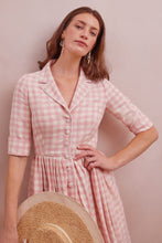 Load image into Gallery viewer, Renée Shirt Dress Pink and Cream Gingham