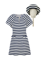 Load image into Gallery viewer, Ruthie Retro Dress and Hat Set