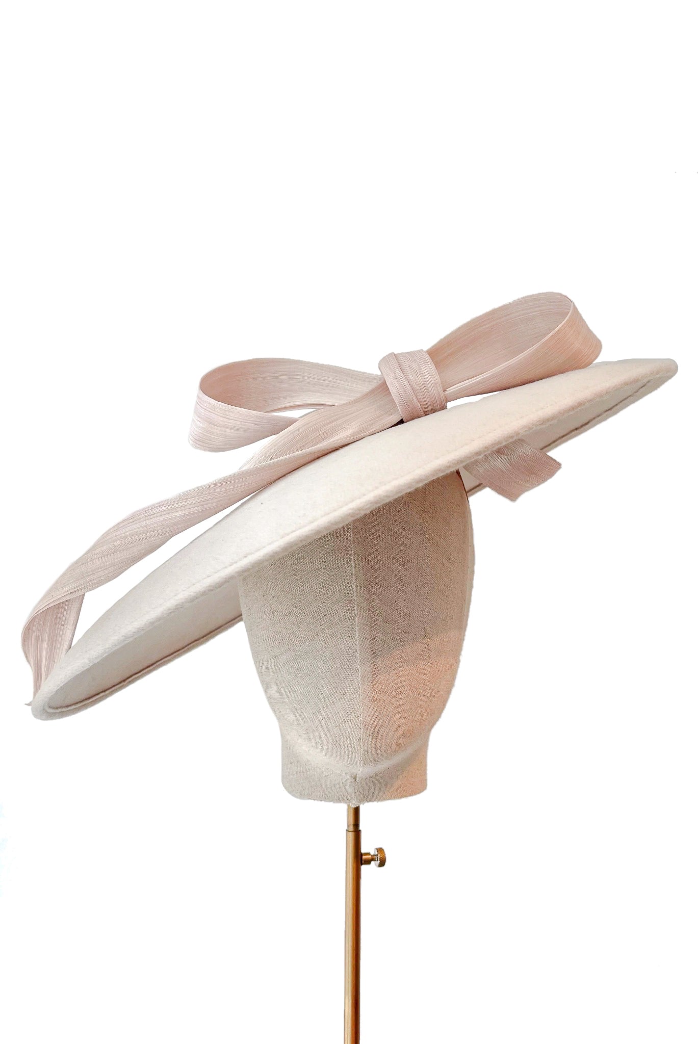 Load image into Gallery viewer, Putty Cashmere Side Wide Brim Hat with abaca swirl