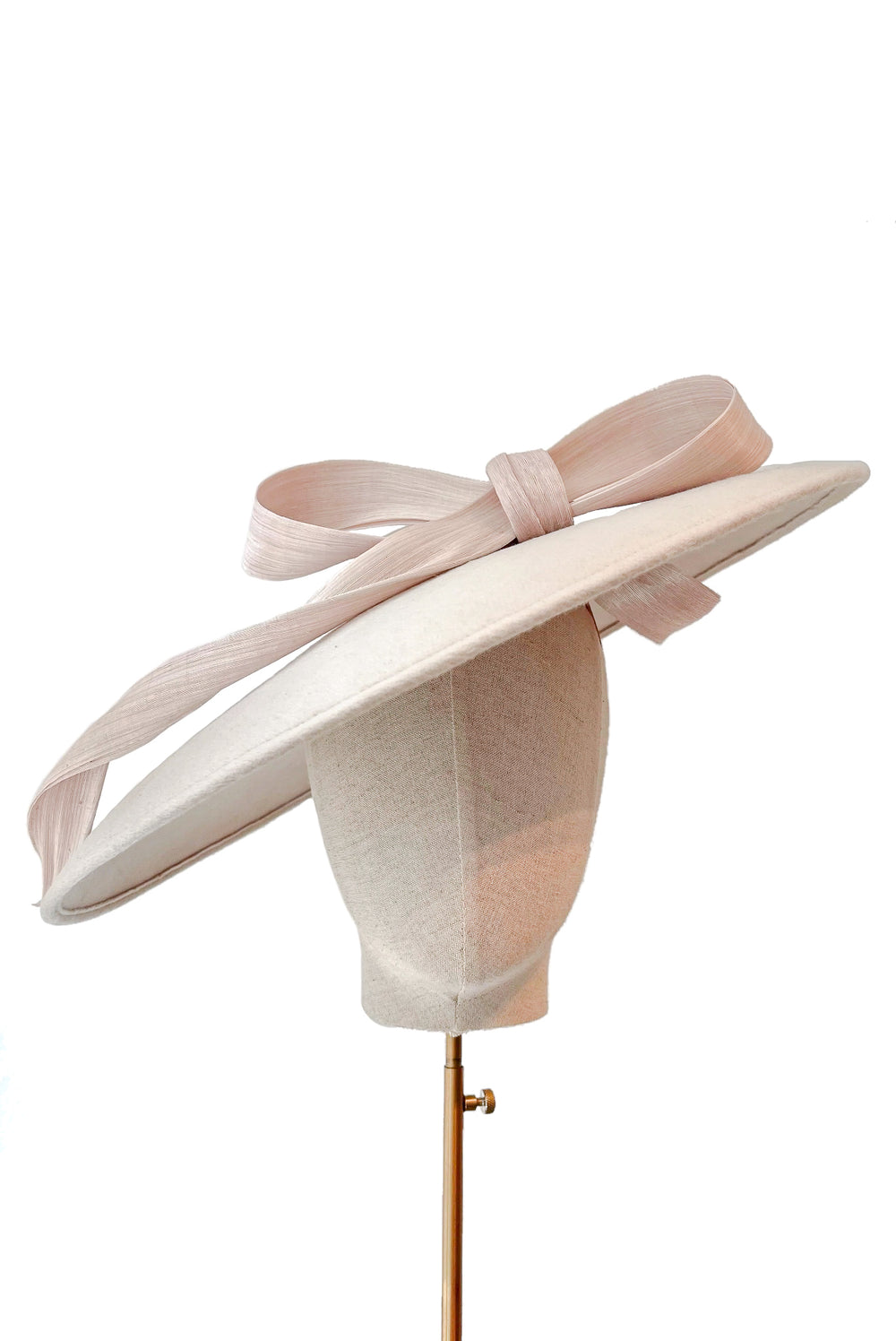 Load image into Gallery viewer, Putty Cashmere Side Wide Brim Hat with abaca swirl