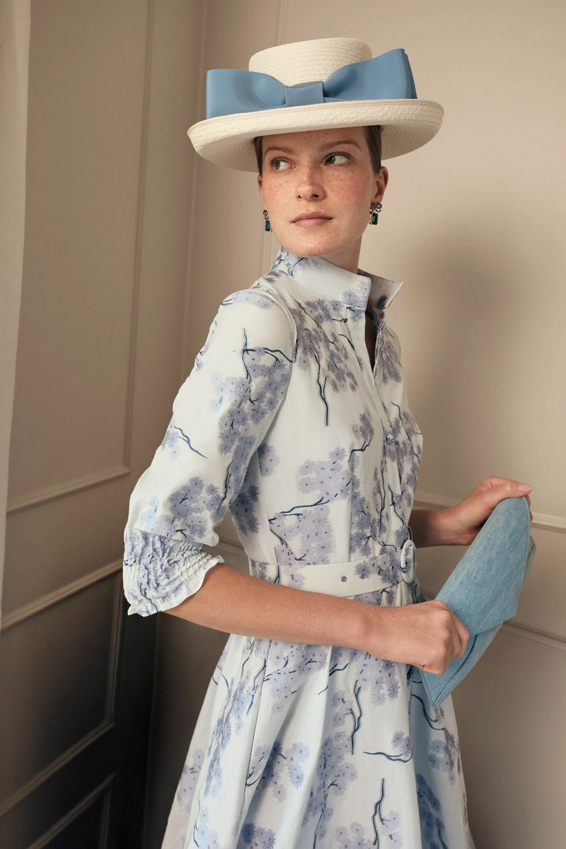 Load image into Gallery viewer, Sakura Shirt Dress Soft Blues