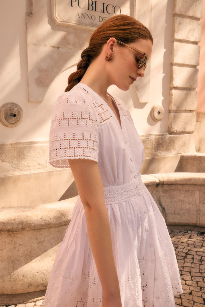 Load image into Gallery viewer, Sam Broderie Anglaise White Dress