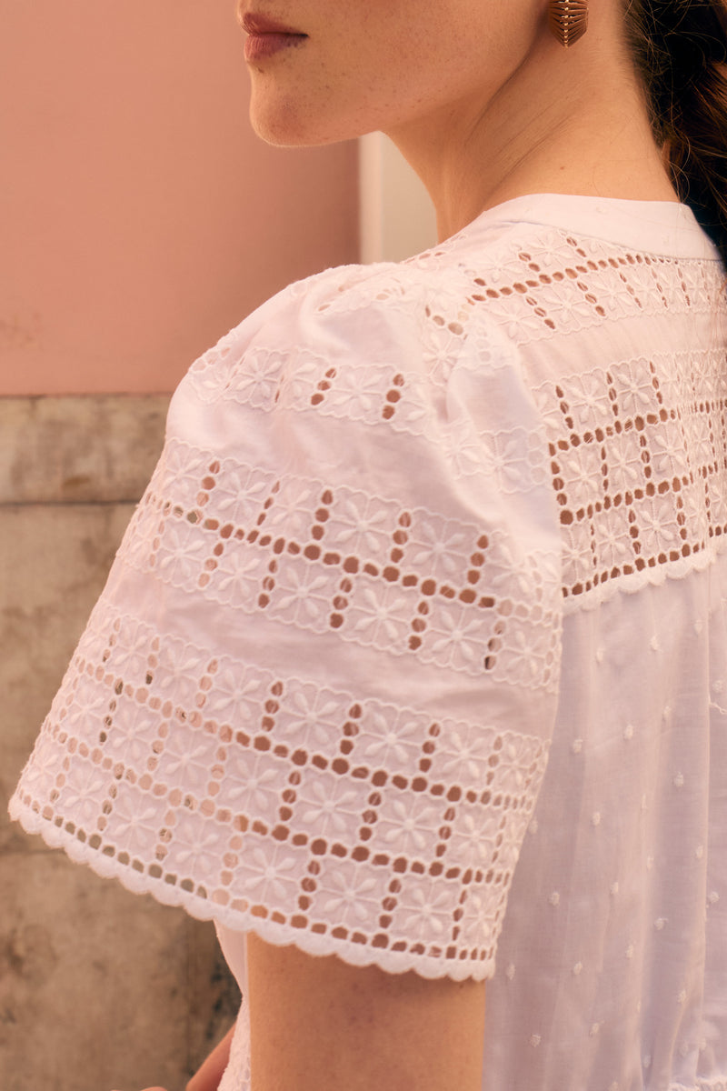 Load image into Gallery viewer, Sam Broderie Anglaise White Dress